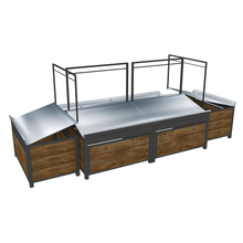 Metal And Wood Fruit And Vegetable Display Stand