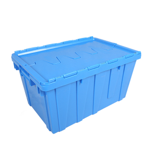 Plastic Stackable Crate Attached Lid Container NLB-5