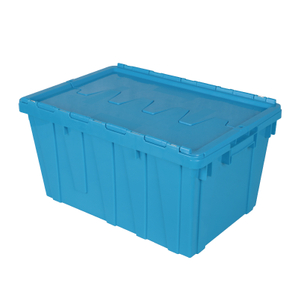 Plastic Stackable Crate Attached Lid Container NLB-4