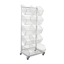 5 Basket Movable Wire Display Rack