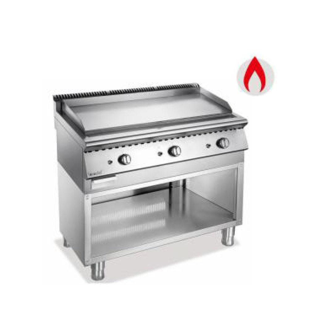Commercial Gas Griddle with Open Cabinet