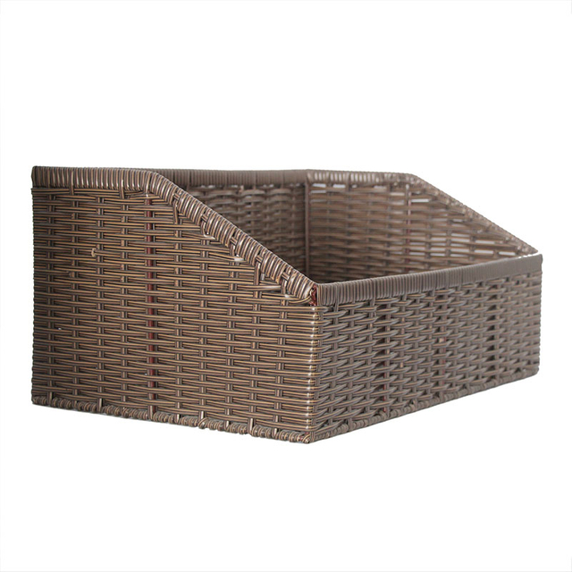 Trapezoid Plastic Rattan Basket