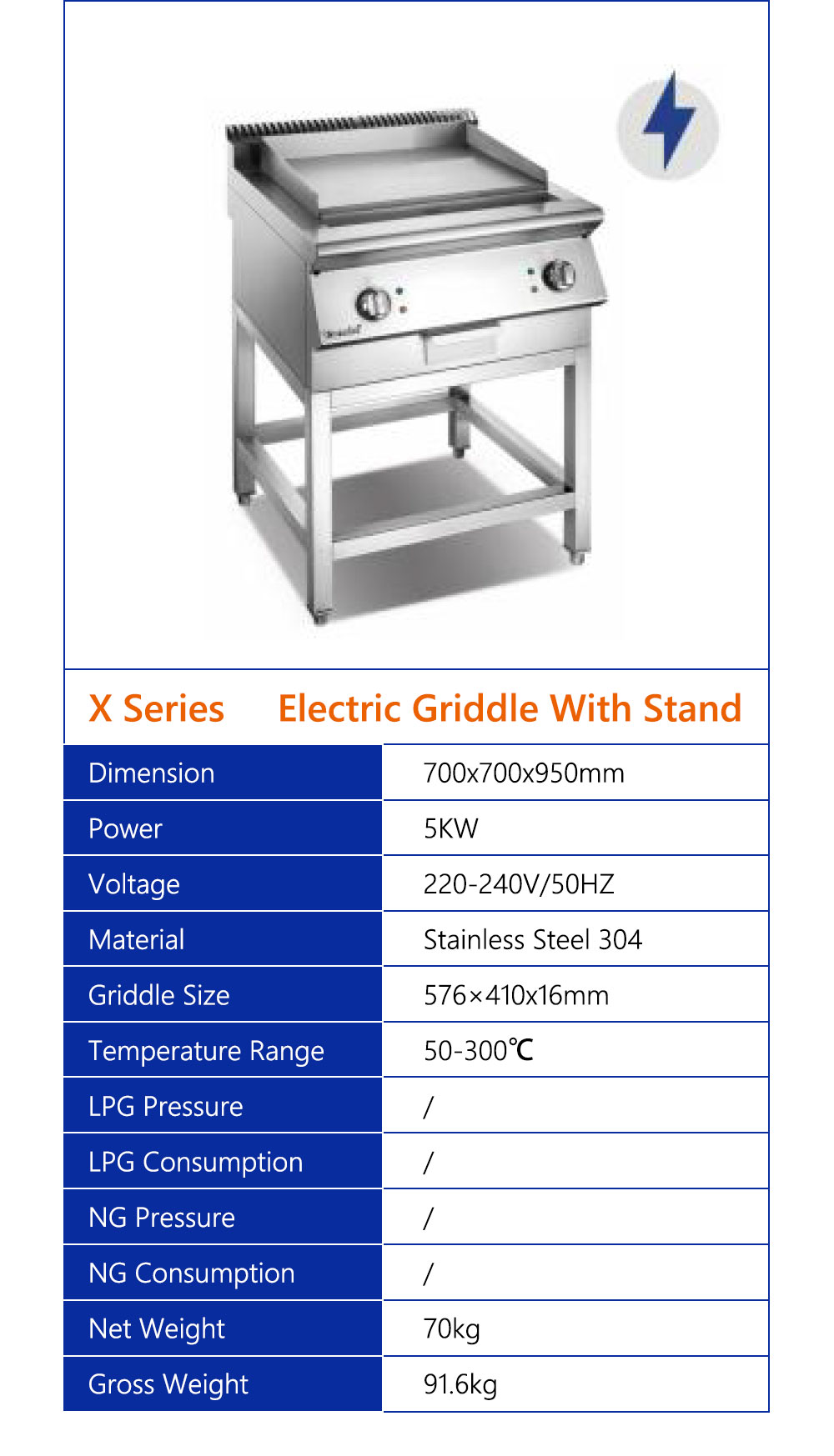 Commercial Little Size Electric Griddle With Open Cabinet 3142