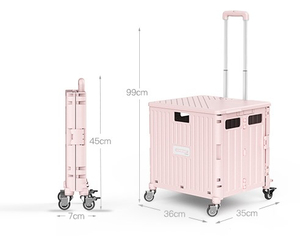 2023 New Supermarket Trolley Folding Rolling Box