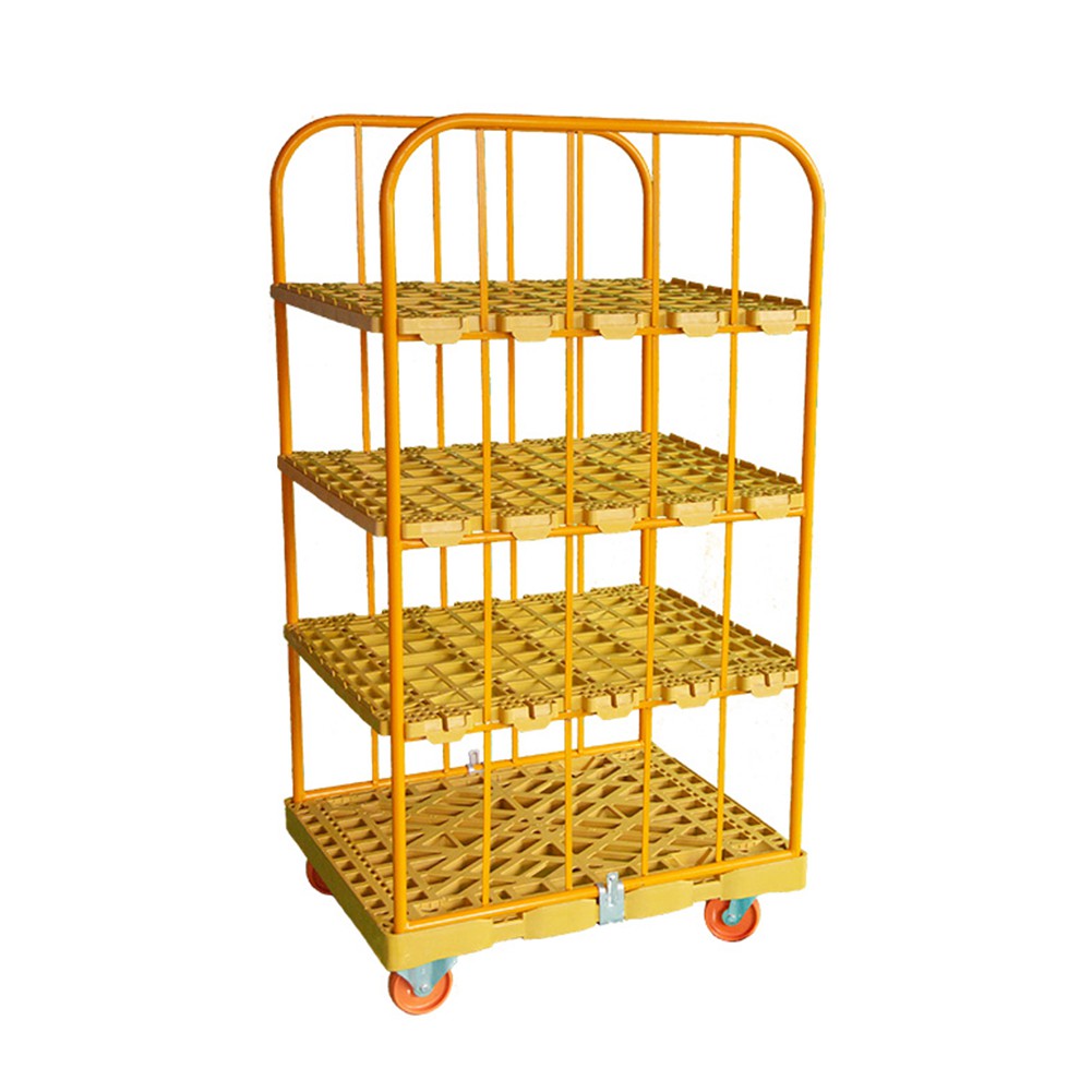 Roll Container with Plastic Shelf